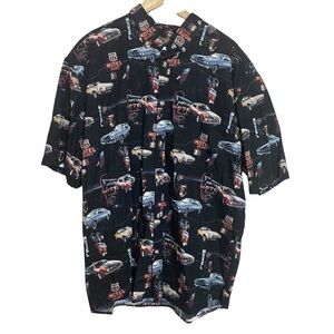 Clearwater Outfitters Classic Cars Mustang Theatre Button Up Shirt Black XXL